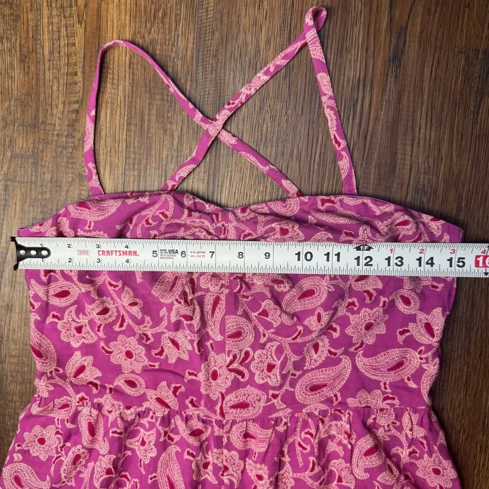 Knox Rose pants romper jumpsuit purple paisley floral boho SMALL - Picture 5 of 15